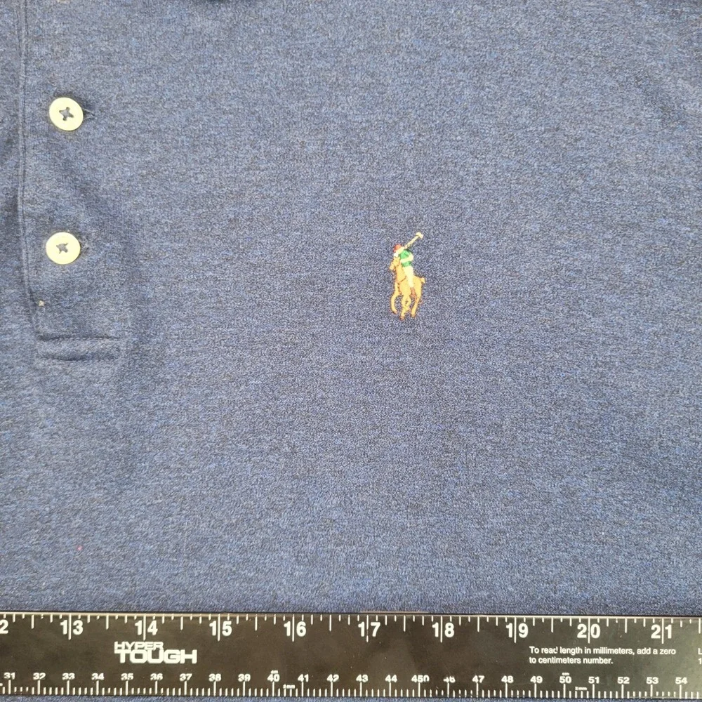 Polo Ralph Lauren Mens XL‎ Blue Heather Short Sleeve Classic Fit Polo Shirt